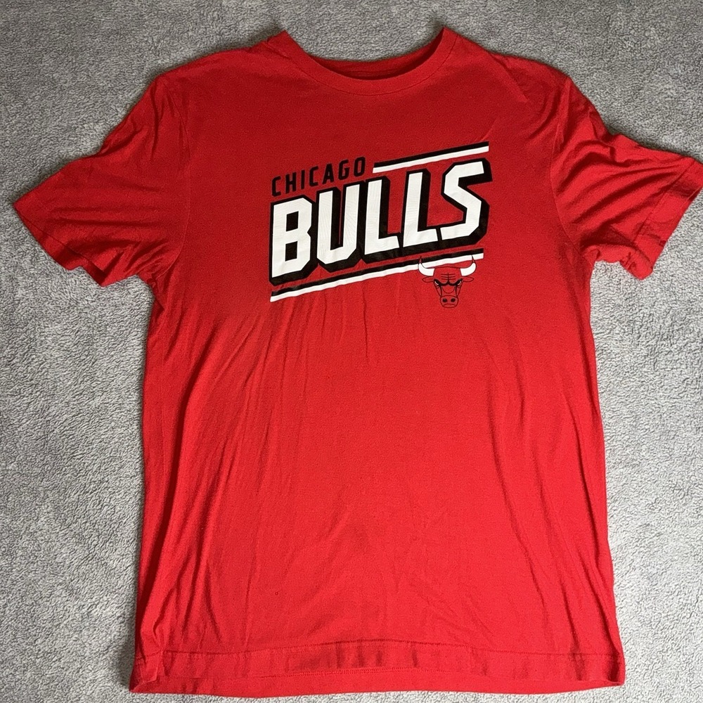 NBA Men's Chicago Bulls T-Shirt‎ Short Sleeve Red Size L
